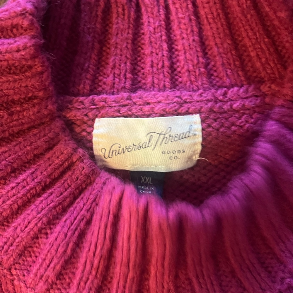 Universal Thread Pink Patterned Turtleneck Sweater - image 2
